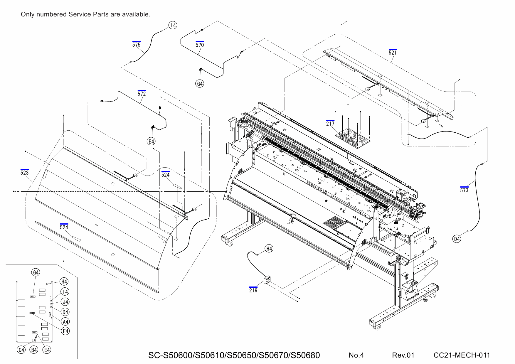 EPSON SureColor S50600 S50610 S50650 S50670 S50680 Parts Manual-5